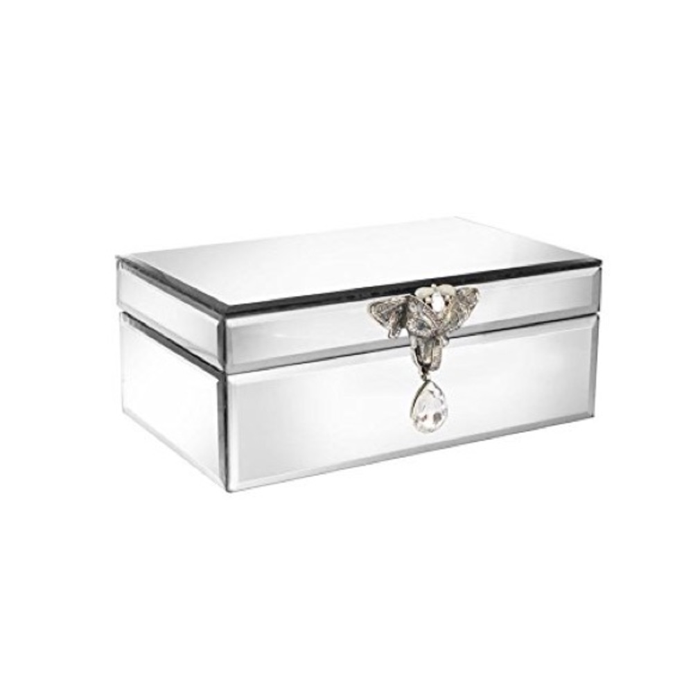 NWT mirror jewelry box with brooch elephant